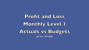 P&L Monthly Level 1 Actuals vs Budgets